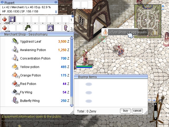A merchant with its shop in Ragnarok Online